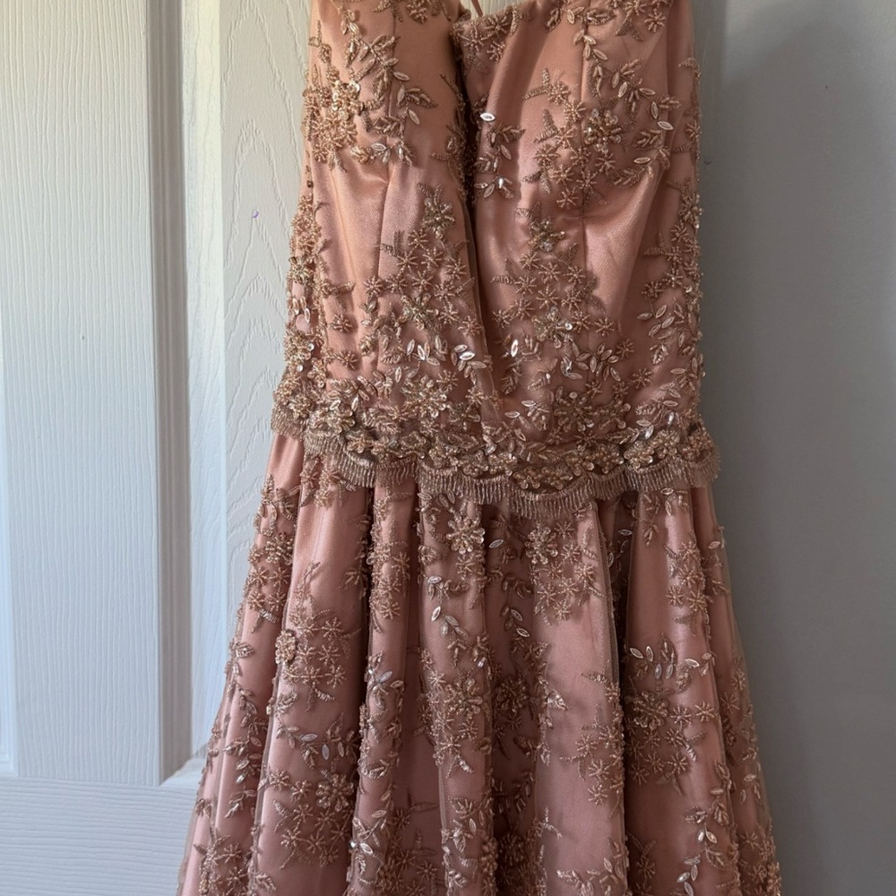 Charming Blush Embroidered Kids Dress